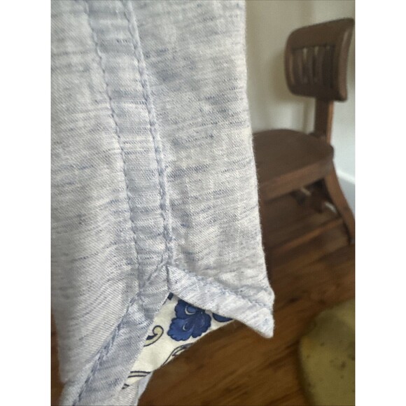 Denim & Flower Ricky Singh Short Sleeve Button Down Shirt Men's Large Blue - Picture 8 of 12